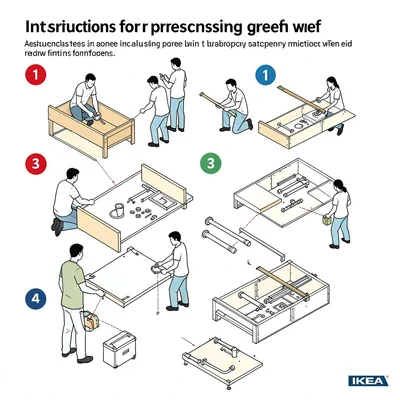 Instructions for processing grief with numbered stages as assembly steps