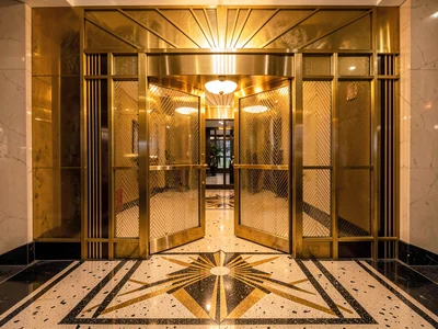 Brass Revolving Door Vestibule