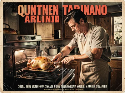 Person basting turkey in oven, kitchen scene, apron, focused