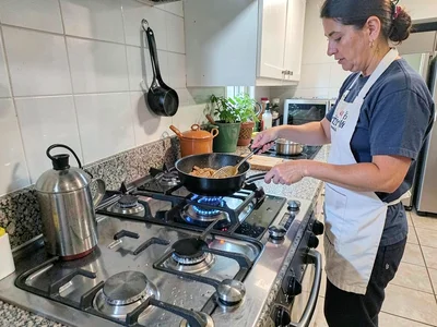 Kitchen counter during cooking
