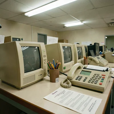 Pencil Cup and Office Phone