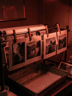 Finished Prints on Drying Rack