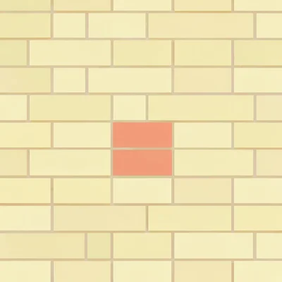 small geometric brick-wall abstract — staggered grid of butter-yellow rectangles
