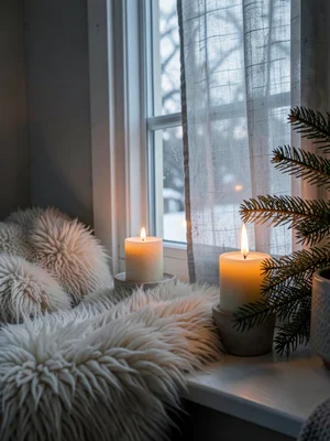 Linen Curtain in Grey Winter Light