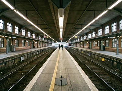 Train station platform centered