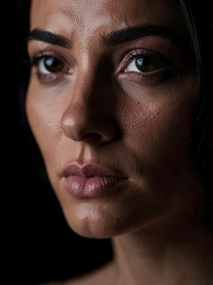 Dramatic beauty close-up