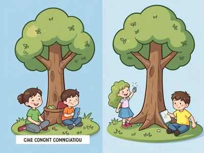 Four seasons with trees