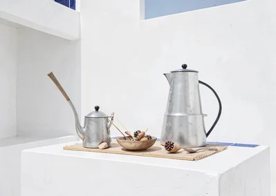 Extreme minimalist restraint of Muscat, Oman, coffee pot ceremony setup, minimal