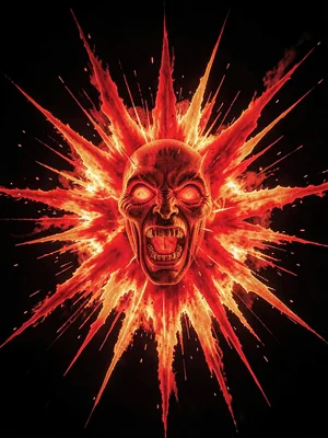 Scream rendered as jagged red and orange explosive burst