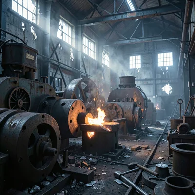 Through Sheffield steel vision, forged metal consciousness, An abandoned steel m