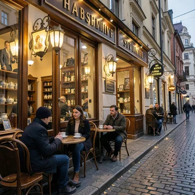 Habsburg café warmth surviving in Lviv, Ukraine, pharmacy with original art deco