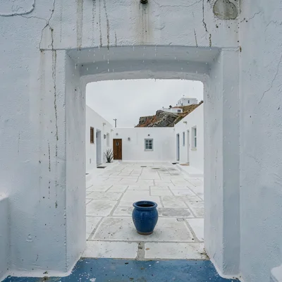 Arched Doorway into Empty Courtyard