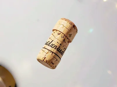 Champagne cork flying