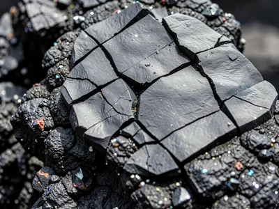 Obsidian fracture surface showing conchoidal breaks