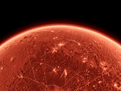 Active region mosaic, composite of multiple wavelength images showing different 