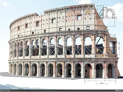 Roman Colosseum architectural rendering