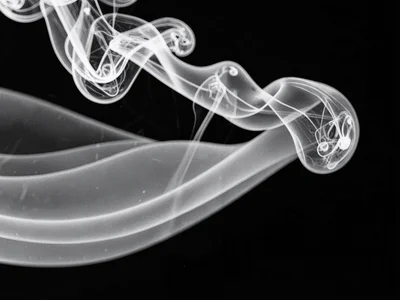 Incense smoke rising through temperature gradient layers