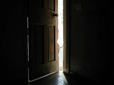 Crack of light under door