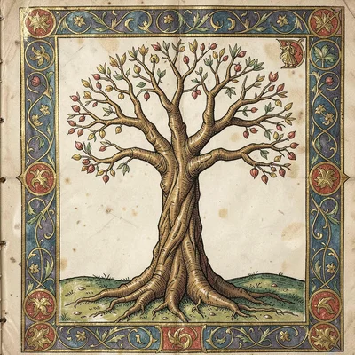A tree of life with intertwined branches