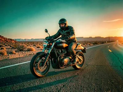 Desert highway motorcycle