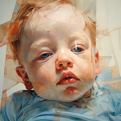 Painting portrait by Jenny Saville. babies