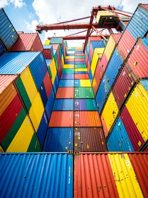 Container Yard Vertical Color Block Perspective