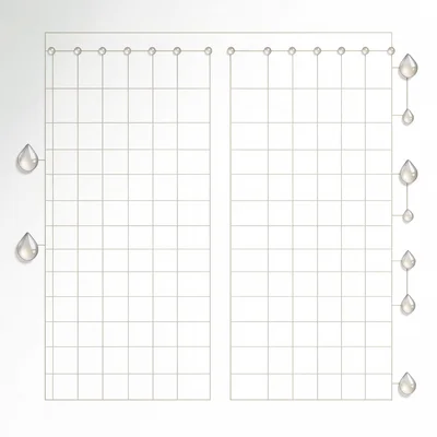 Editorial layout of a syllabus grid as a two-column timeline with droplet marker