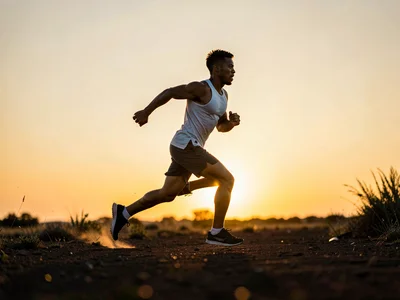 Runner against horizon