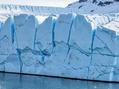 Glacier tongue terminal face blue