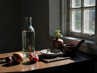 Single window light on still life