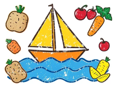 Sailboat on waves