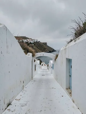Deserted Village Lane, Grey Sky Sliver