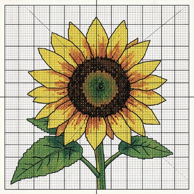 Cross-stitch sunflower