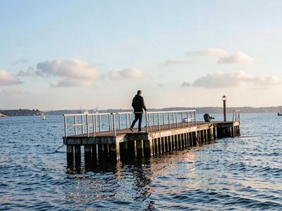 Figure at end of pier