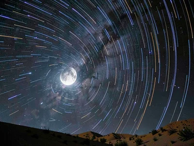 Moon trail showing much faster motion