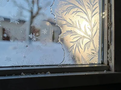 Frost meeting direct sunlight melting edge