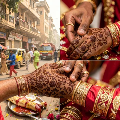 Fresh mehndi wedding hands