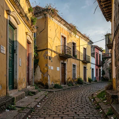 Volcano-framed colonial streets of Antigua Guatemala, Late afternoon light hitti