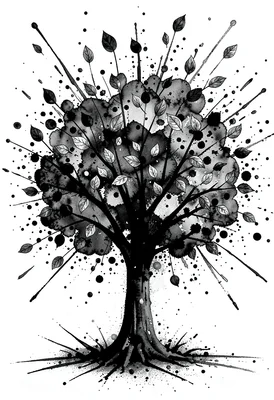 Exploding leaves splatter