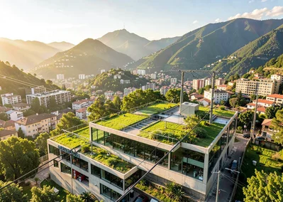 Eternal spring light over transforming Medellín, innovation center emerging from