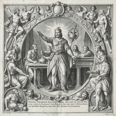A monarch receiving tribute