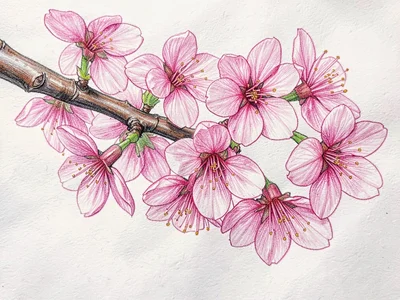 Cherry blossom branch