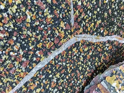 Quartz vein cutting through darker granite