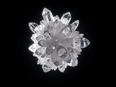Crystal cluster backlit showing translucency