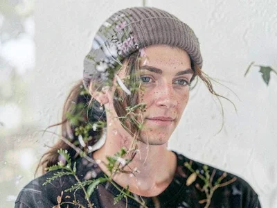 Nature texture over portrait form