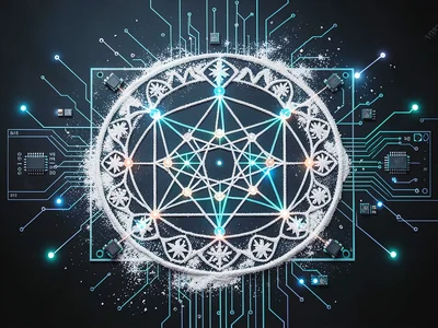 Motherboard layout inspired by doorstep kolam, chips placed at mandala intersect