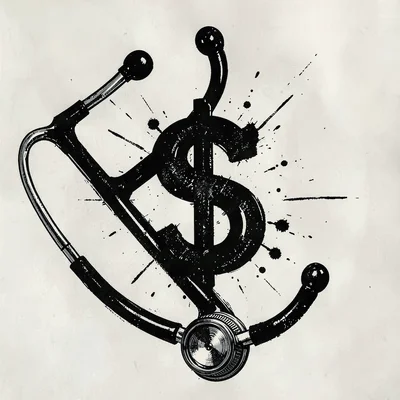 Healthcare stethoscope dollar sign