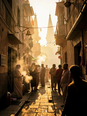 Narrow gali to temple