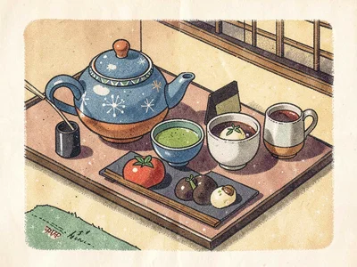 Tea ceremony setup