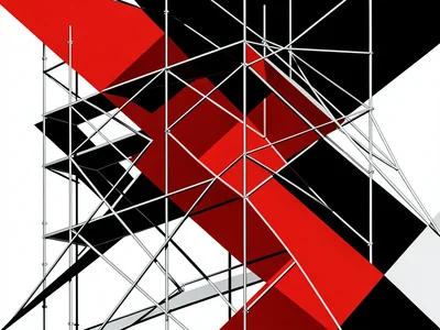 Construction scaffolding as pure angular geometry, no organic curves